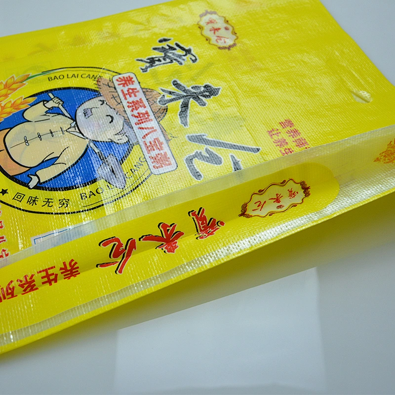 Wholesale transparent pp woven 12.5kg Rice Packing Bag with D Handle