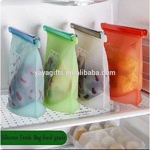 Refrigerated Cooler Reusable Silicone Food Bag, Preservation Storage Container Airtight Seal Cooking Bag