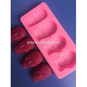 F2504 Mini man face shape silicone art craft molds fondant, factory silicone molds for sale