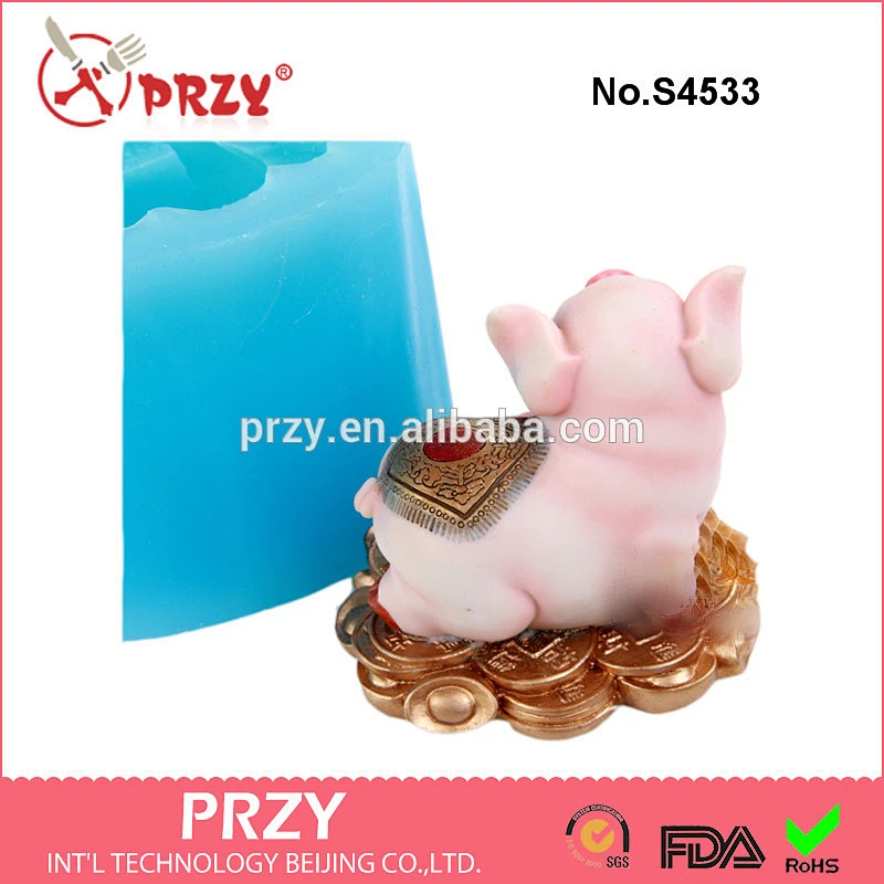 S4533 Lucky Pig candle /soap mold,silicone luckly pig mold,3d silicone soap mold