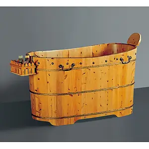 China Supplier Traditional Adult SPA Portable Solid Wooden Bathtub