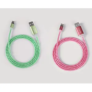 2019 new products LED light Streamer magnetic line charge cable for Android