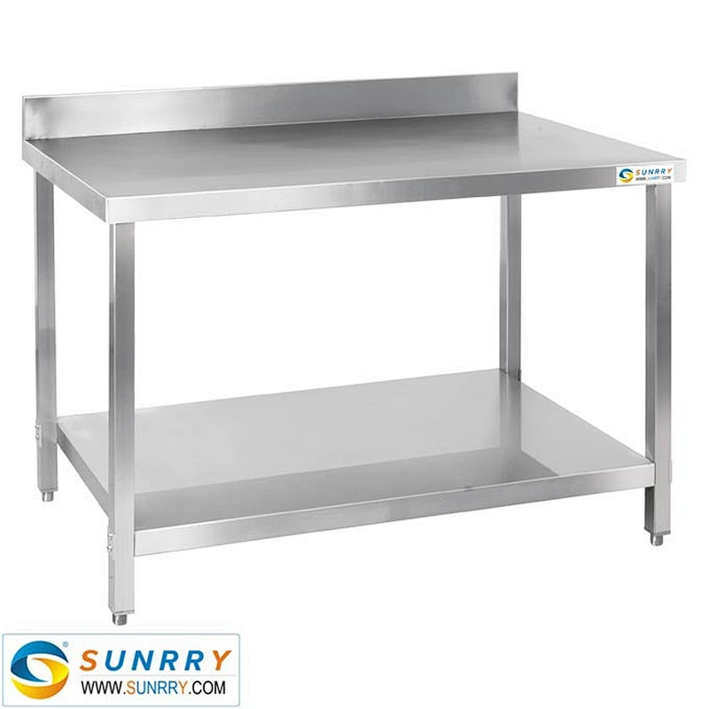 Modern stainless steel restaurant dining work table with undershelf (SY-WT89BS SUNRRY)