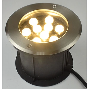High Quality 5 Year Warranty 6W 9W warm white In-Ground LED Well light Low Voltage with Brushed Stainless Steel Trim