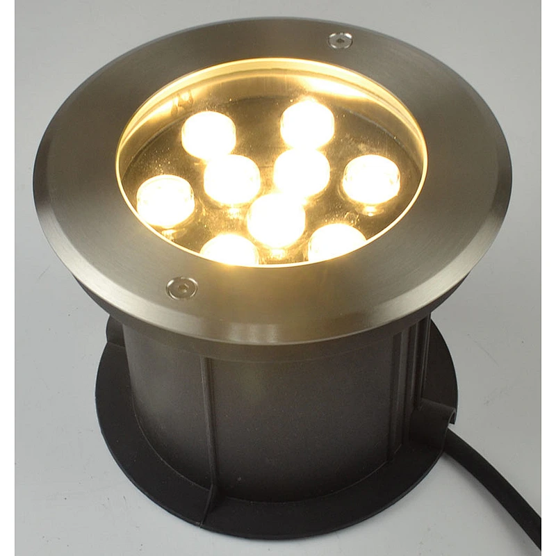 High Quality 5 Year Warranty 6W 9W warm white In-Ground LED Well light Low Voltage with Brushed Stainless Steel Trim