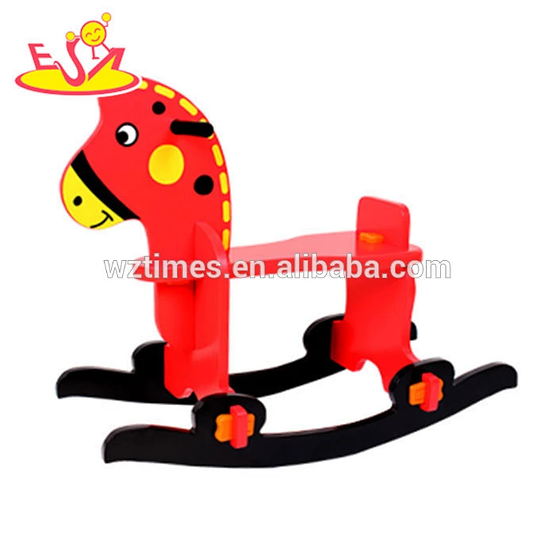 2018 wholesale baby wooden diy rocking horse fashion kids wooden diy rocking horse popular wooden diy rocking horse W16D086