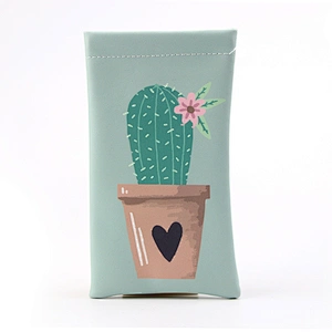 Cactus Printing Soft Sunglasses PU Pouch Glasses Pouch