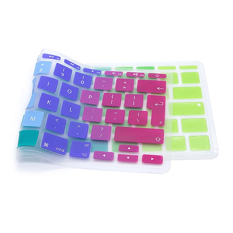 Hot on Amazon Silicone Rainbow English Keyboard Protective Film custom keyboard skin for macbook 11 cover Inch
