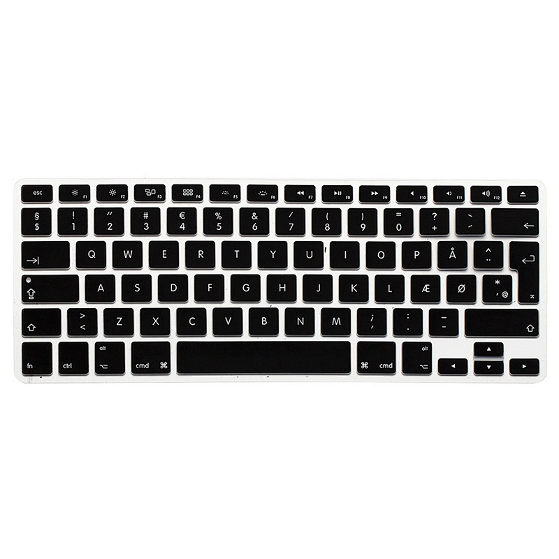 denmark change language Laptop silicone keyboard cover For Macbook air 11