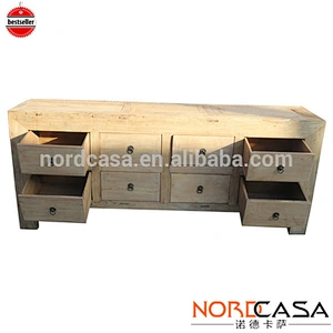 chinese provincial antique reclaimed pine natural cabinet/rustic reclaimed pine natural cabinet/reclaimed pine 8 drawer cabinet
