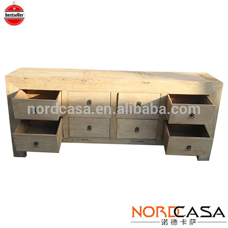 chinese provincial antique reclaimed pine natural cabinet/rustic reclaimed pine natural cabinet/reclaimed pine 8 drawer cabinet