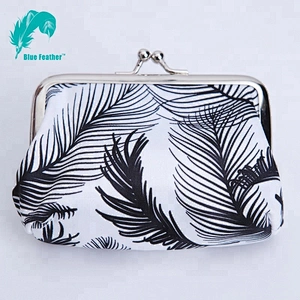 Promotional custom microfiber coin purse with metal silver clip