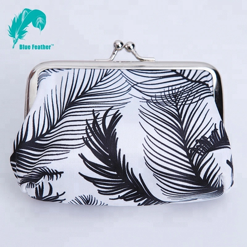 Promotional custom microfiber coin purse with metal silver clip
