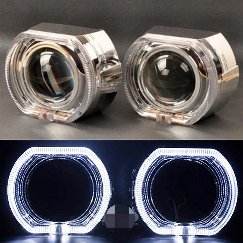 bixenon projector lens shrouds mask cover for 3.0inch 2.5 inch h1 h4 h7 h4 Lens with angel eyes LED halo ring for BMW
