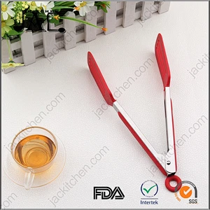 Silicone Spatula Tip Serving Tongs with Locking Handle Joint