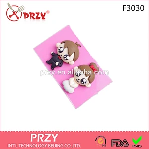 F3030 Small Q married couples full body series handmade chocolate silicone mold fondant cake decorating molds