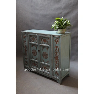 Antique Vintage French Painted Wooden Cabinet Cupboard