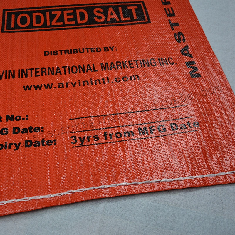 Wholesale pp woven iodized salt bag plastic packaging sack 25kg for sugar,flour