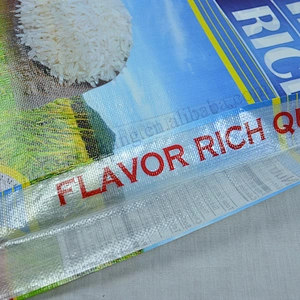 Wholesale plastic pouch bopp laminated pp woven rice bag 50kg