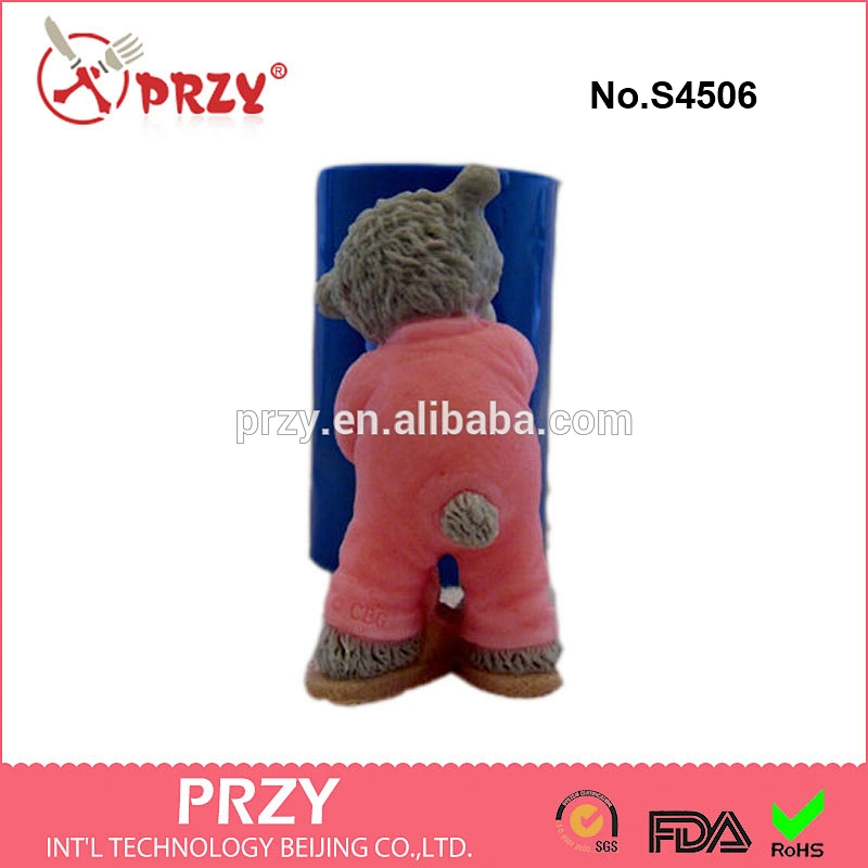 S4506 Teddy Bear silicone mold for soap candles making, silicone bear soap mold,animal mold for soap