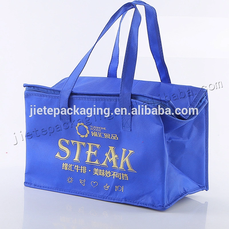 Camping and Household use flexiloop carry handle plastic non woven shopping bag with zipper,foil film