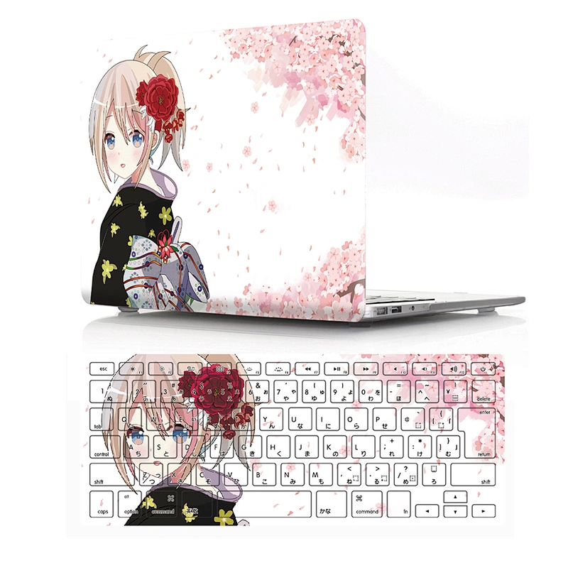 2 in 1 laptop Kimono custom Hard Laptop Case Shell laptop case pu and for macbook case silicon Keyboard Cover for macbook pro 13
