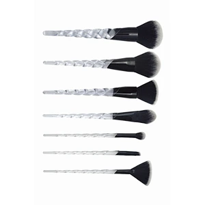 Cosmetics tools professional makeup brush set 7 pcs transparent handle synthetic hair makeup brushes