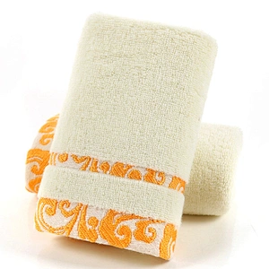 2018 New Style 100% Pure Cotton  Hand-Made  Bath Towel With Beautiful Silk Printing Package  Box