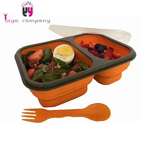 New Arrival Food Container Folding Silicone Lunch Box With Lid