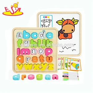Wholesale most popular kids wooden math puzzle with whiteboard W14B088