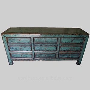 Vintage Antique Furniture blue Oriental Buffet