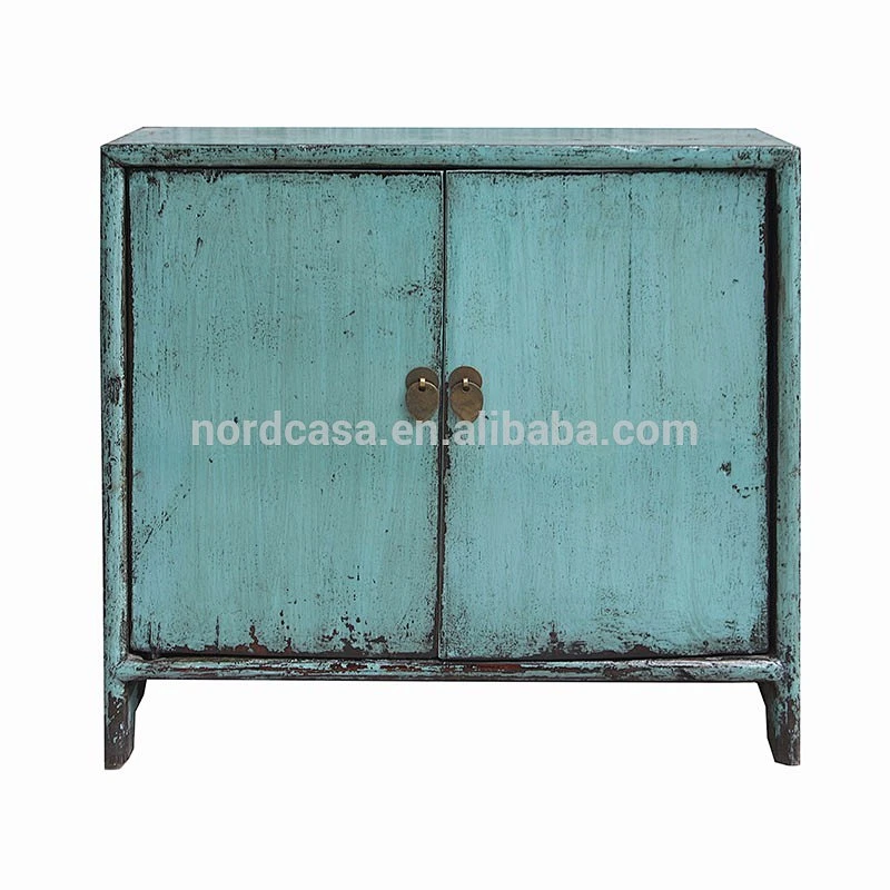 antique wood furniture blue cabinet