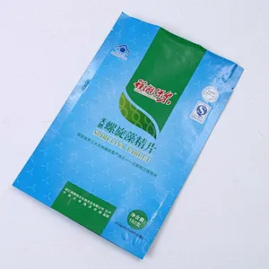 Custom plastic material polyethylene pe bag for Spirulina packaging
