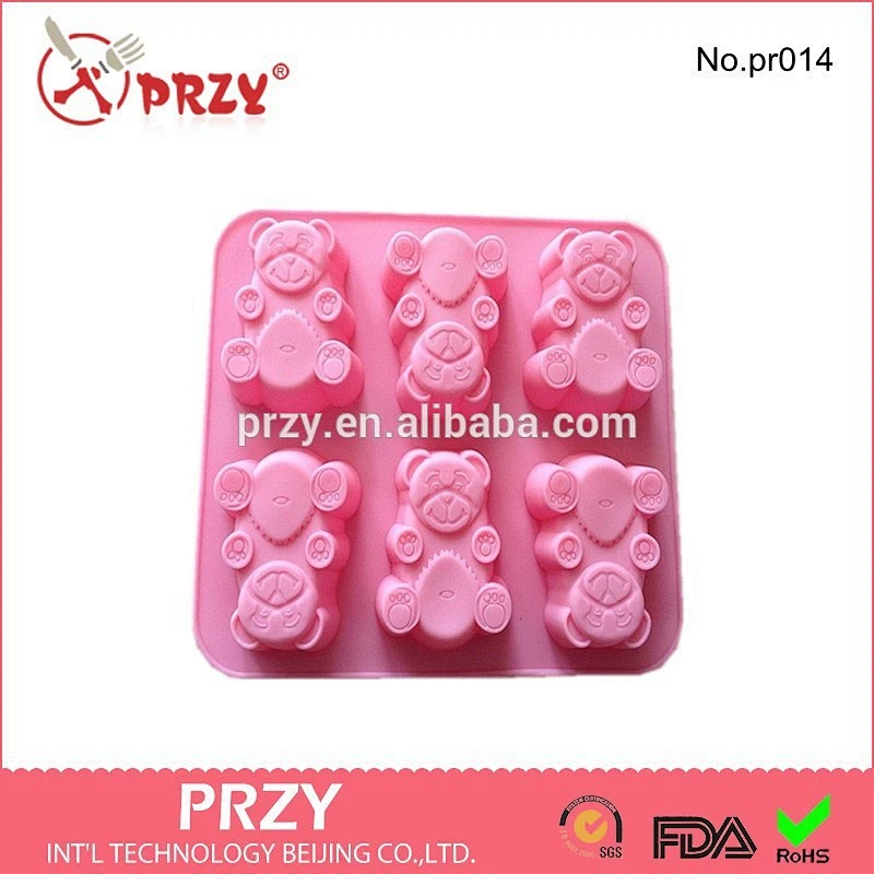 Silicone teddy bear baking pan