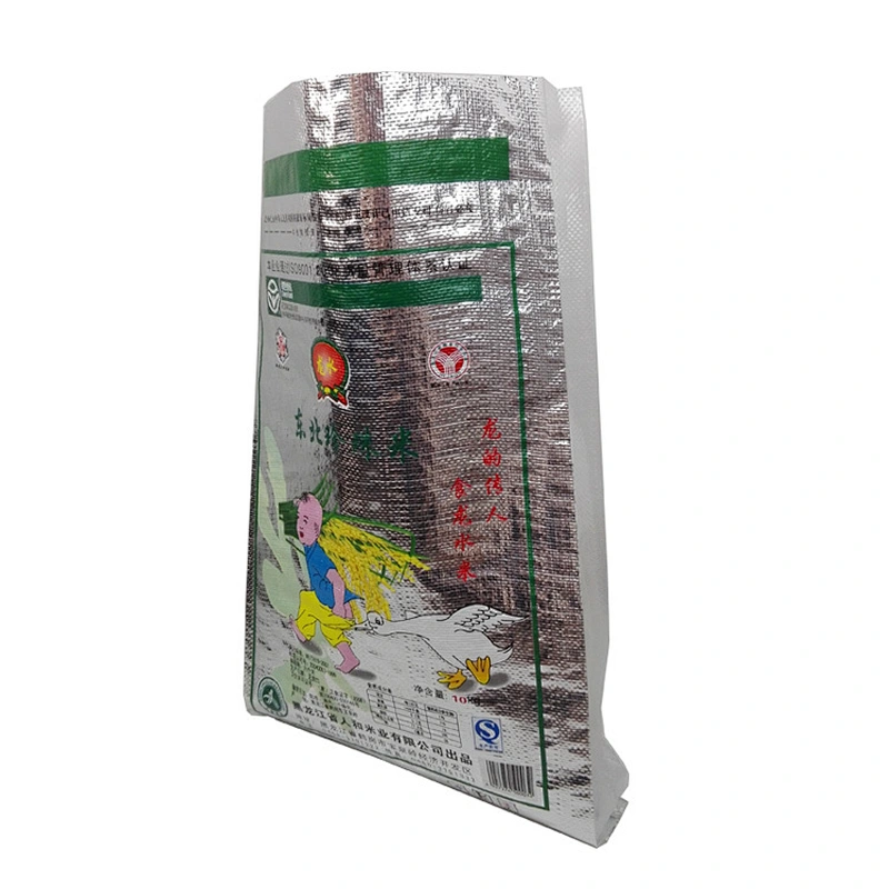 Aluminium laminated new product plastic pp woven bag high quality gold printing food, rice, flour packaging