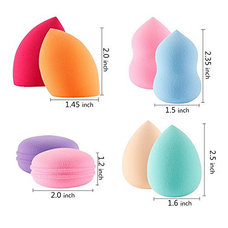8pc Audit factory of private label latex free makeup sponge set