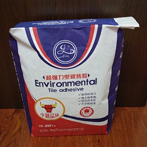 kraft paper bag with valve port for cement ceramic tile glue putty powder 25kg 40kg