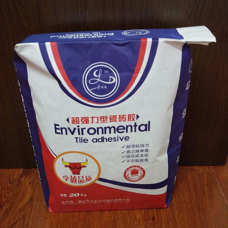 kraft paper bag with valve port for cement ceramic tile glue putty powder 25kg 40kg