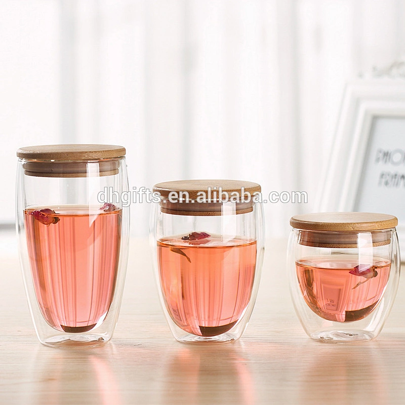 High quality promotion custom logo tumbler double wall glass tea tumbler coffee cup