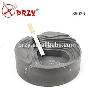 S9026 ashtray concrete art ashtray storage plate silicone mold Cement Terraced fields design cement life supplies mould