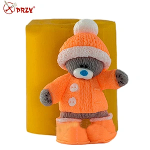 PRZY teddy bear 3d silicone molds silicone soap mold DIY silicone candle molds
