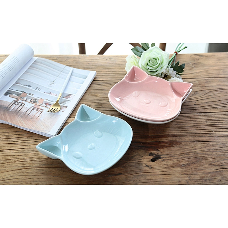Creative children ceramic dining plate cat shape dish baby cartoon dish