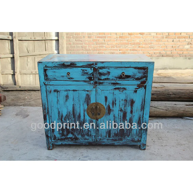 Antique Vintage French Painted Wooden Cabinet Cupboard Shabby Chic France