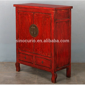 chinese antique style wooden painted storage cabinet design