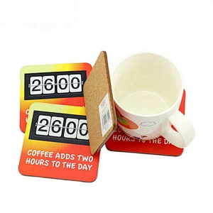 shaped printed MDF cork beer coaster mat