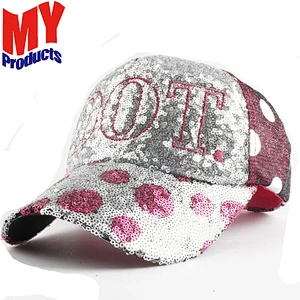 Custom wholesale sequin backpack 3D embroidered dad hat mesh trucker baseball cap
