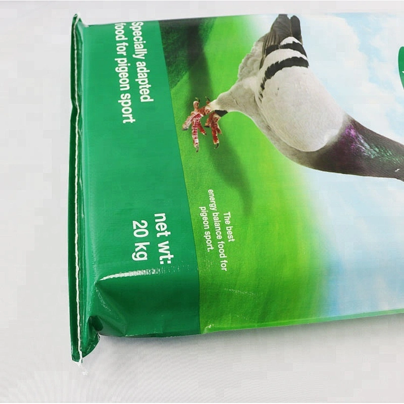 OPP lamination pp woven animal feed packaging bag 20kg for pigeon food, 25kg plastic animal feed bag
