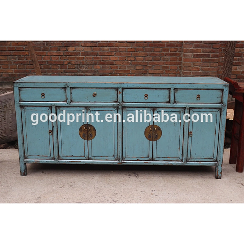 14062607 Painted Console in Blue / Chinese-style Cupboard Console Sideboard