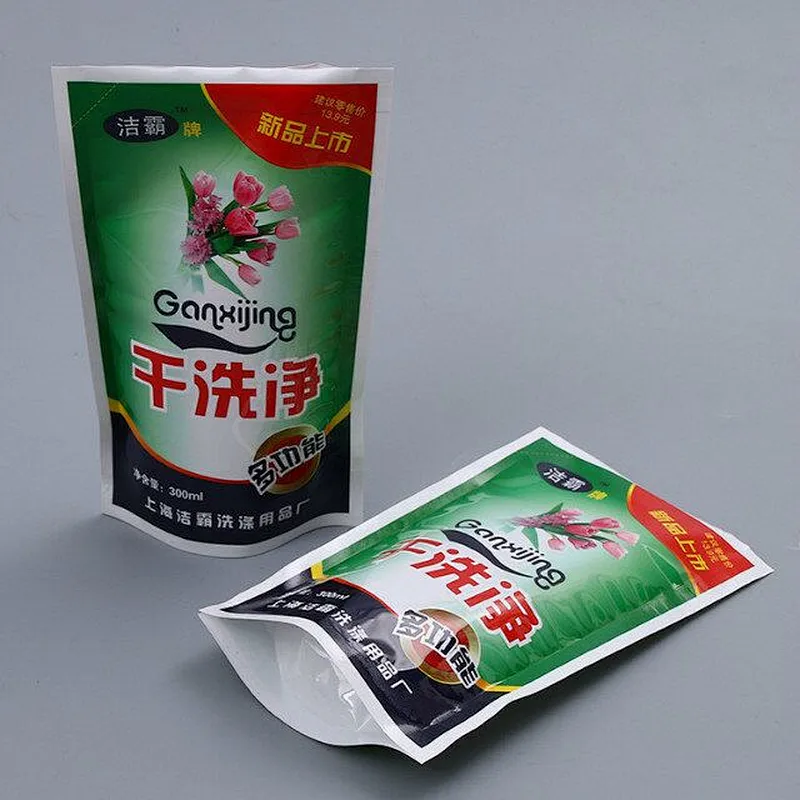 Color printing three-dimensional PE bag washing products use