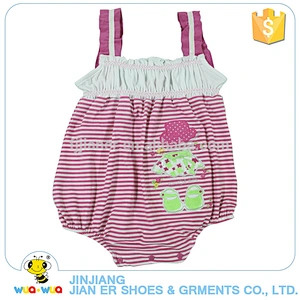 100%cotton soft fabric summer newborn baby stripe dress bodysuit set